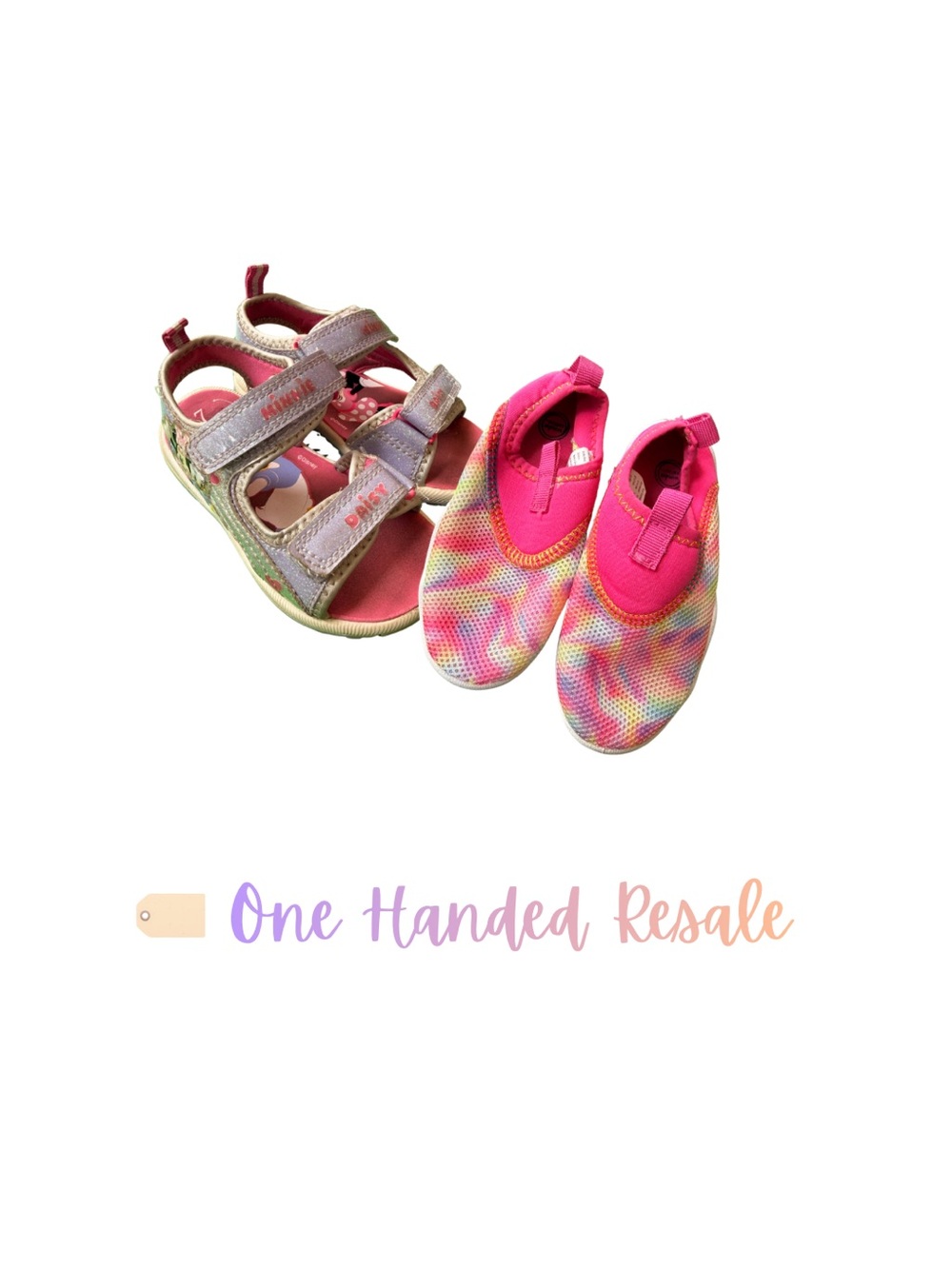 🌴 Disney Minnie Purple Pink Sandals (7) Wonder Nation Water Shoes Slip-Ons (7/8)